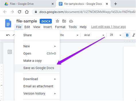 how to convert docx file to google docs