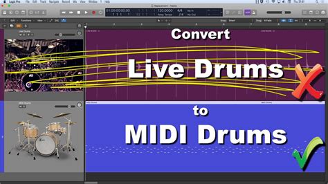 how to convert drum audio to midi logic