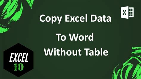 how to convert excel to word without tables