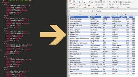 how to convert excel to xml data
