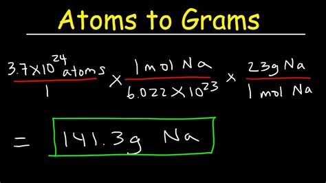 how to convert grams to moles to atoms