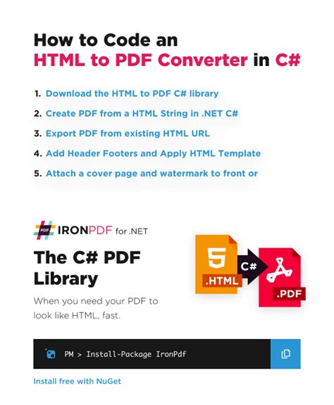 how to convert html to pdf in c#