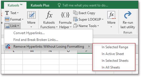 how to convert hyperlink to plain text in excel