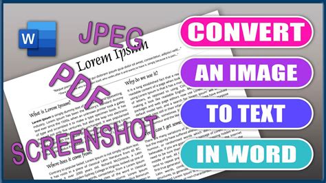 how to convert image to text in word 2007