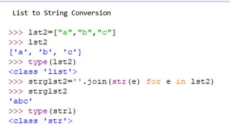 how to convert list to string in python w3schools