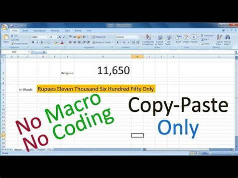 how to convert number to words in excel in rupees vba code