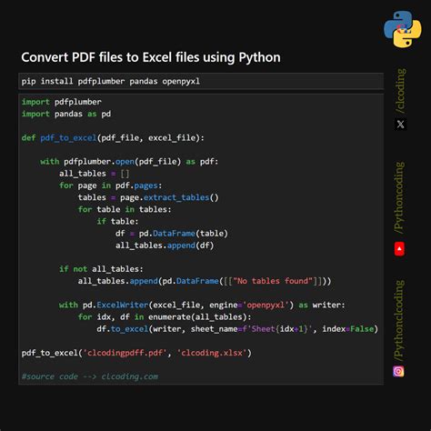 how to convert pdf file to excel file using python