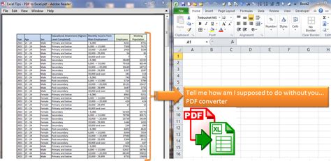 how to convert pdf file to excel sheet without software