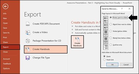 how to convert powerpoint slides to notes