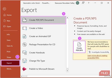 how to convert powerpoint slides with notes to pdf
