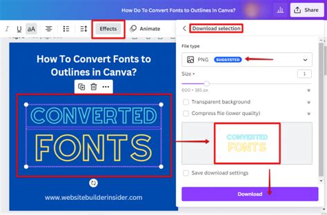 how to convert text to outlines in canva