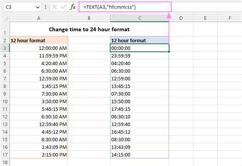 how to convert time to 24 hour format in excel