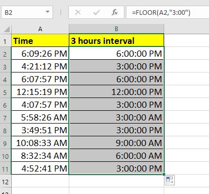 how to convert time to interval in excel