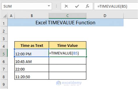 how to convert timevalue to time in excel