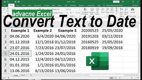 how to convert txt to numeric.date in excel