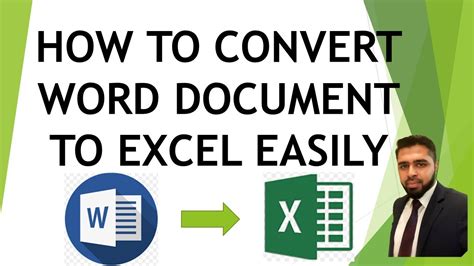 how to convert word file into excel sheet