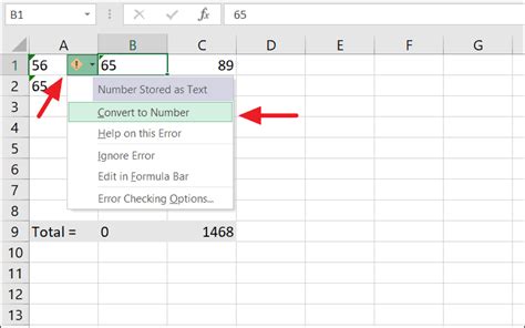 how to convert words to numbers in excel