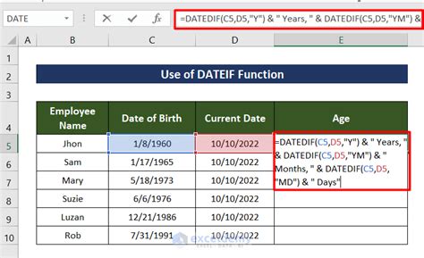 how to convert year of birth into age in excel