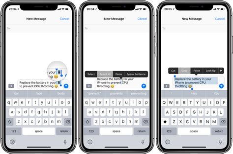 how to copy a long text message