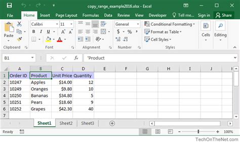how to copy a range of cells in excel