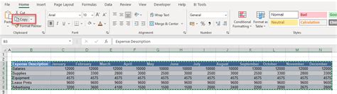how to copy a table from excel to word and make it fit