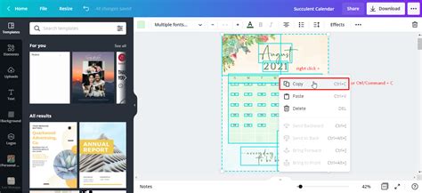 how to copy an element in canva
