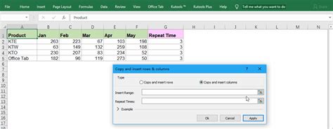 how to copy and insert row multiple times in excel