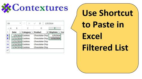 how to copy and paste a filtered list in excel