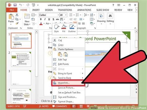 how to copy and paste a powerpoint slide into a word document