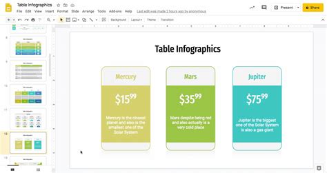 how to copy and paste a table in google slides
