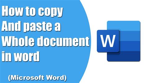how to copy and paste a whole document in word