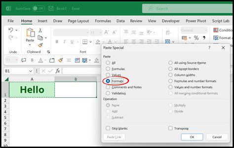 how to copy and paste all formulas and formatting in excel