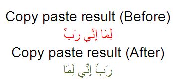 how to copy and paste arabic text in word