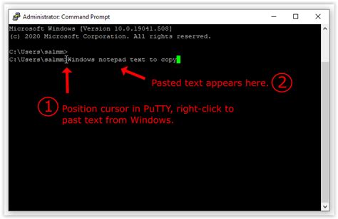 how to copy and paste in putty on windows