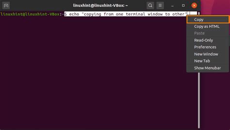 how to copy and paste in terminal ubuntu