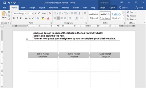 how to copy and paste labels in word