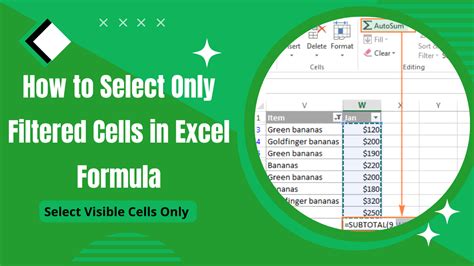 how to copy and paste only filtered cells in excel formula