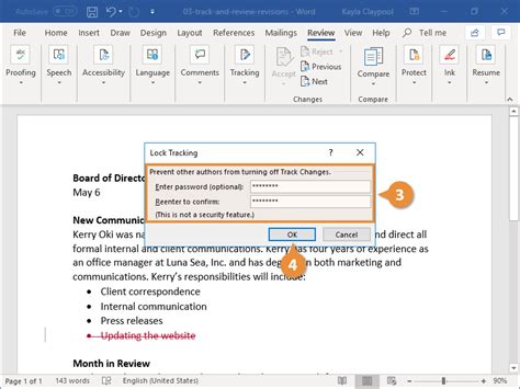 how to copy and paste track changes into another word document