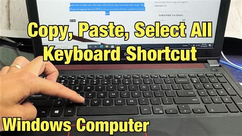 how to copy and paste using keyboard windows 10
