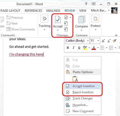 how to copy and paste word document without track changes