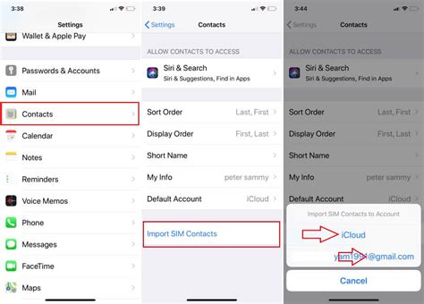 how to copy contacts from gmail to sim in iphone