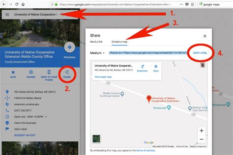 how to copy embed code from google maps