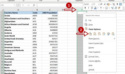 how to copy entire column data in excel