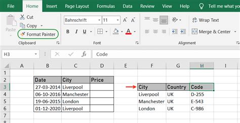 how to copy format from one cell to another in excel