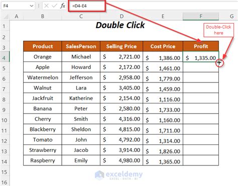 how to copy formula in excel without dragging