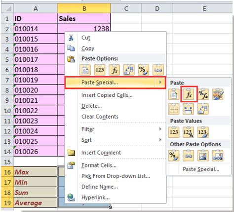how to copy formula in excel without formatting