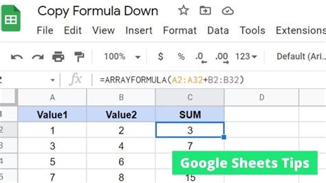 how to copy formula in google sheets