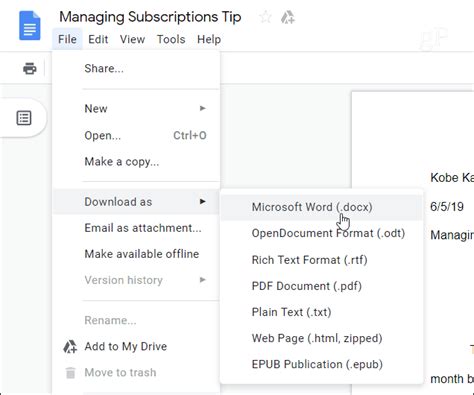 how to copy from google docs to word