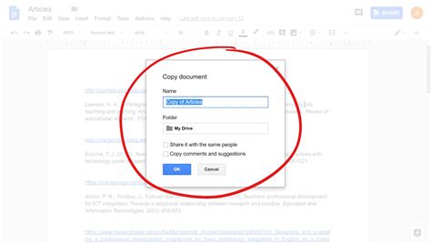 how to copy link in google docs