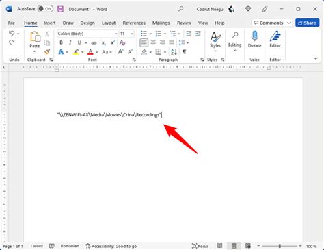 how to copy link into document